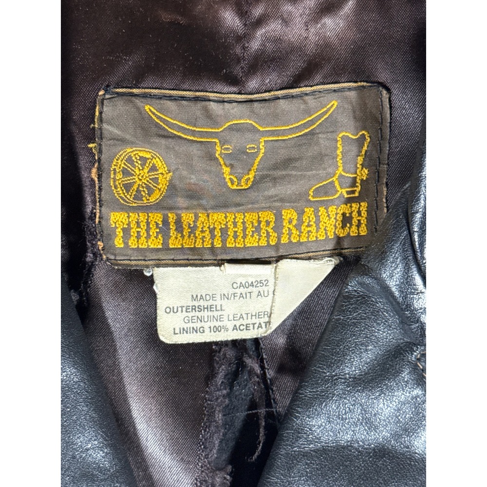 The Leather Ranch Vintage Brown Genuine Leather Button Front Western Jacket XL - Picture 5 of 15